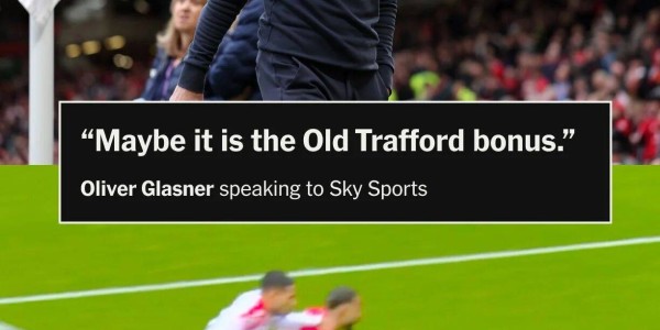 水晶宫炮轰曼联点球判罚是主场哨！应给红牌但没点球，库尼亚狡猾